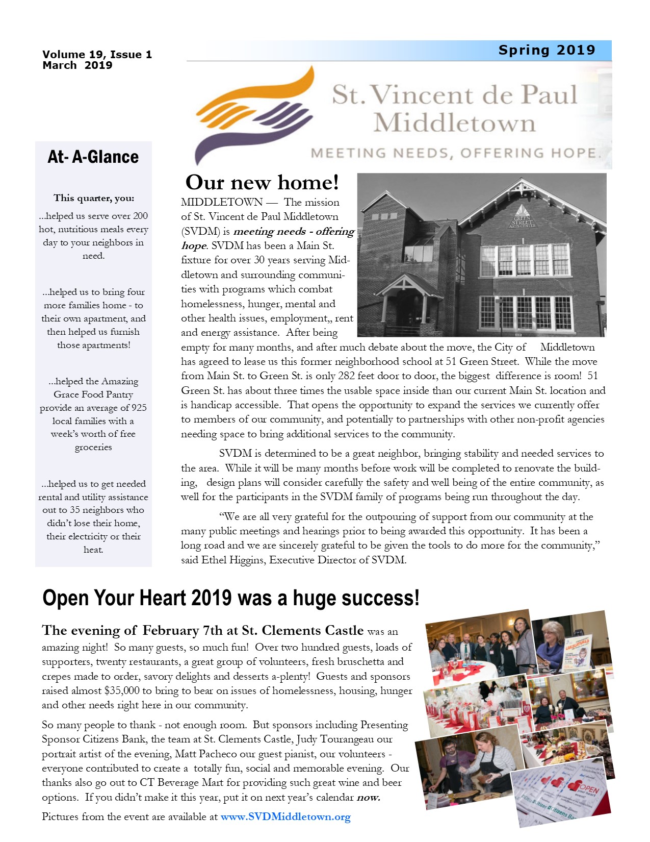 Page one of 1st quarter newsletter